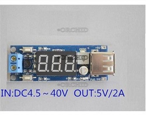 Dc Buck Converter 4.5-40V 12V To 5V/2A Voltmeter Display Regulator Usb Charger P
