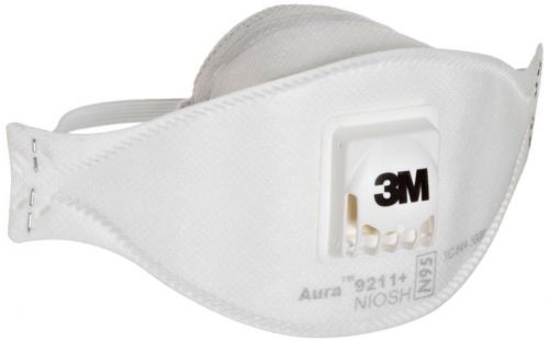 Case of 20 aura 3m particulate respirator stapled flat fold disposable dust mask for sale