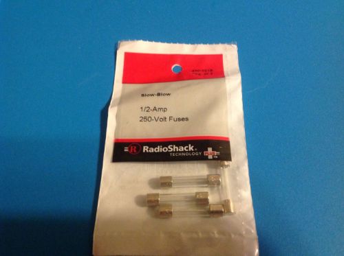 Radio Shack Slow-Blow 1/2-Amp 250-Volt Fuses Pack Of 4 New 270-1018