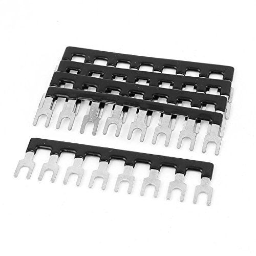 uxcell Uxcell 5 Pcs Fork Type 8 Postions Terminal Strip Jumper Block 400V 10A