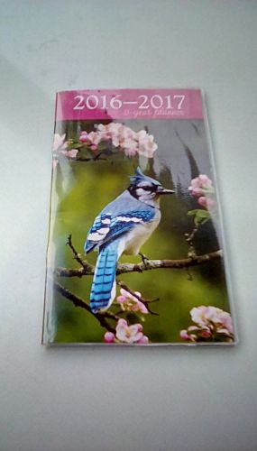 BIRD cover 2016 2017 Monthly Planner Appointment Book Pocket Calendar 3.5 x 6.5