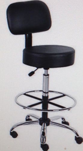 Boss B16245-BK Caressoft Medical/Drafting Stool With Back Cushion