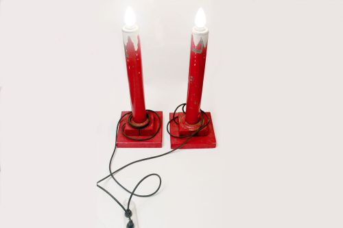 Pair of oversized vintage candle Christmas decoration *
