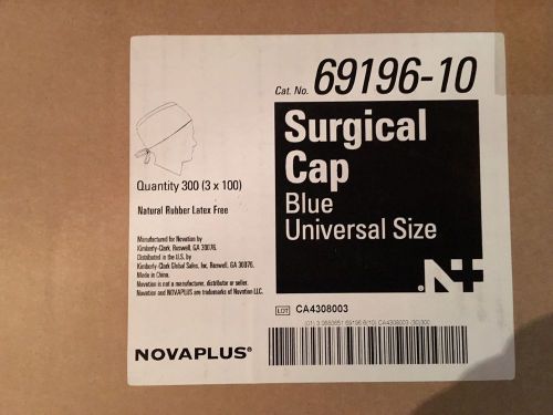 Novaplus Blue Surgical Cap Box of 300 REF 69196-10 Latex Free - NEW
