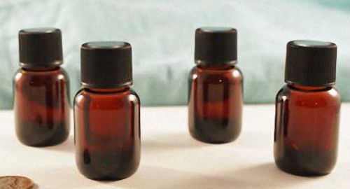 Boston round amber glass bottles (7.5 ml) 1/4 oz w/caps  (lot of 100) for sale