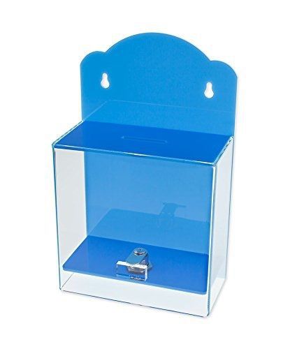 SourceOne Source One Clear Face Baby Blue Donation Box - Ticket Box - Collection