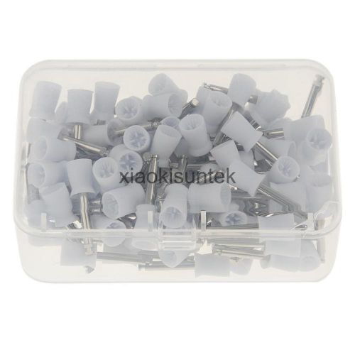 100pcs/box dental latch type polishing polisher prophy cups 4 webbed white for sale