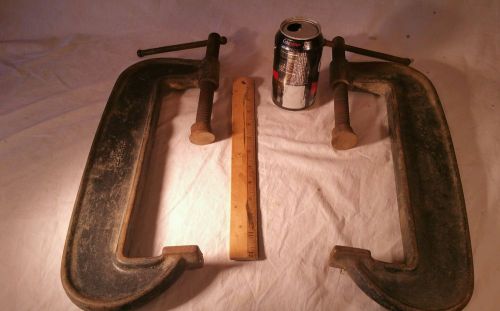 (2) vintage jorgensen no.810,  10&#034; heavy duty &#034;c&#034; clamps tools, usa for sale