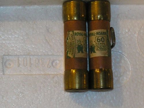 (LOT OF 2)Royal Noark 60A 250v one time fuse
