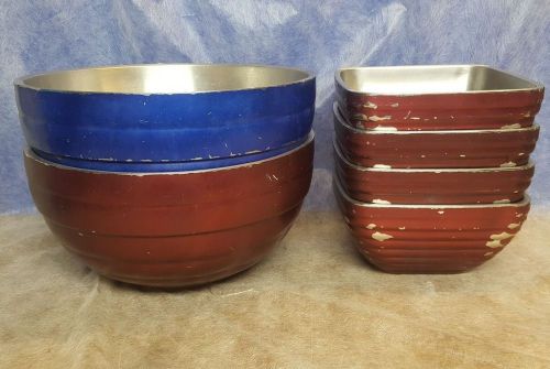 LOT OF 6 Vollrath 46569 &amp; 47634 Stainless Steel Beehive 10.1 qt &amp; 3.2 qt Bowls
