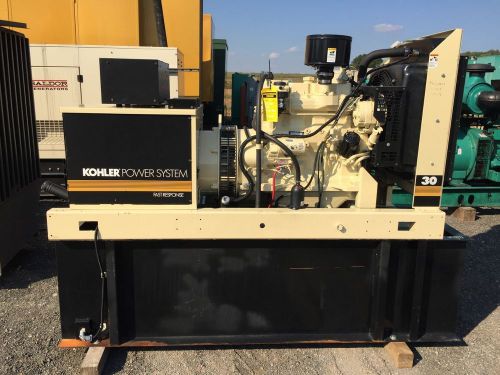 –30 kw kohler, 1996, low hours, tested, clean generator set, base fuel tank for sale