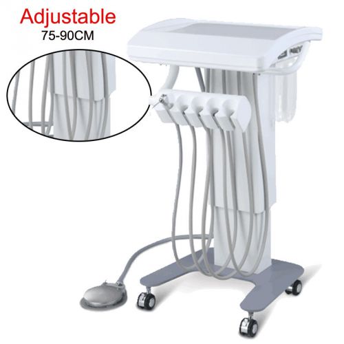 Dental Adjustable Height Delivery Unit Mobile Unit Cart w Triplex Syringe Bottle