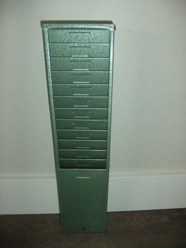 Vintage Green 12 Slot Industrial Metal Time Clock Punch Card Holder  Rack