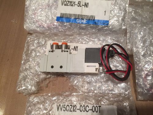 Smc vqz1121-5l-n1 solenoid 3 and manifold 24vdc new for sale