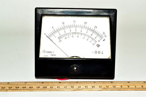 Analog Device Panel Voltmeter M906-1 DC 0-31.6 V; Decibels -15 ... +2 dB Soviet