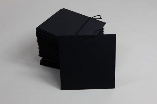 Lot of 60 Black Rigid Hard Paper CD DVD Sleeve Jackets w/ Thumb Cut Out
