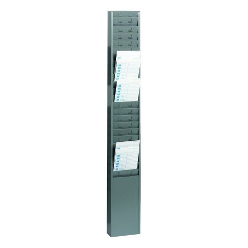 Steelmaster 25-pocket steel time card rack 5.13 x 36 x 2 inches gray (270r1tc... for sale