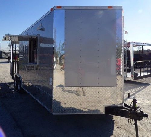 Concession trailer 8.5&#039; x 24&#039; silver frost bbq event catering for sale