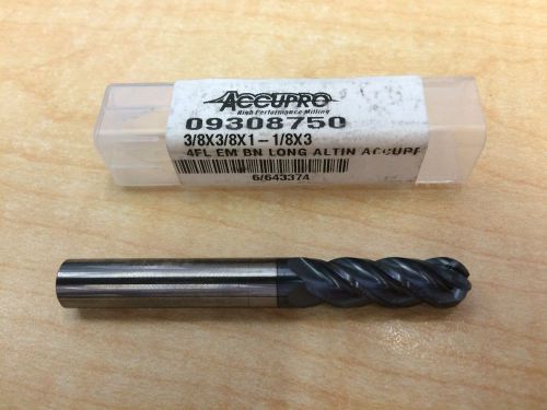 Accupro - 3/8 inch diam, 1-1/8 inch length of cut, 4 flute for sale