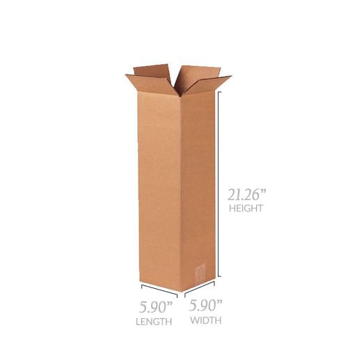 1 corrugated cardboard tall shipping/mailing/packing storage boxes 6&#034; x 6&#034; x 21&#034; for sale
