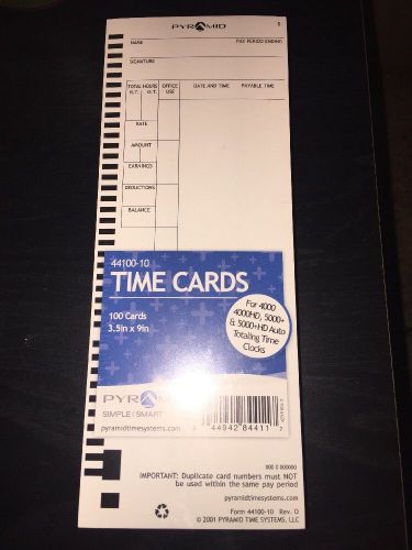 New Time Card, Pyramid, 44100-10 Sealed Pack 100 Count