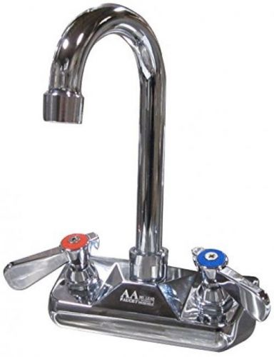 AA Faucet 4 Wall Mount No Lead Faucet With 3-1/2 Swivel Gooseneck Spout NSF