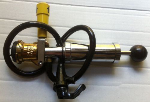 Micro Matic Domestic Beer Tap Keg Pump 4&#034; Barrel Brass Chrome w/hose