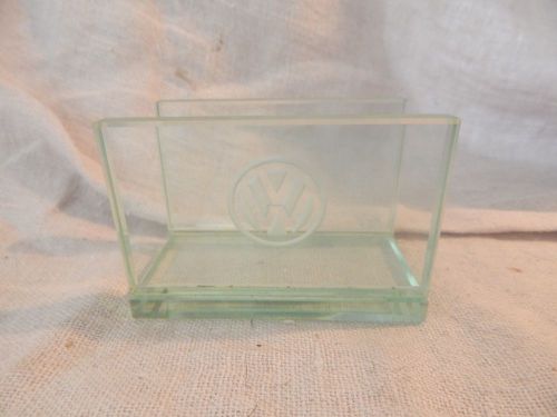 Volkswagen Etched Glass Logo Dealership Business Card Holder Green VW