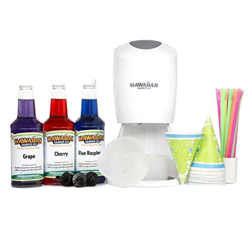 Hawaiian shaved ice and snow cone machine party package, new, for sale