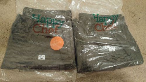 Happy Chef HC10 Chef Pants, 2XL, Pinstripe &amp; Houndstooth (LOT of 2) BRAND NEW!!!