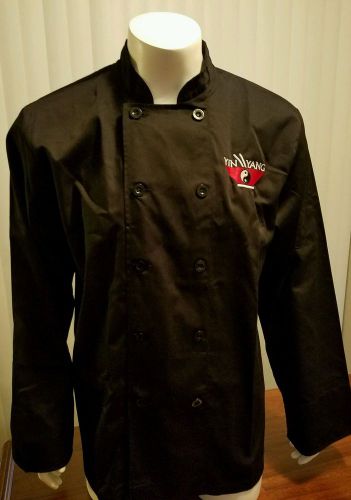 Chef Works Yin Yang Shirt Uniform Double Button Front Black Sushi Cook Large NWT