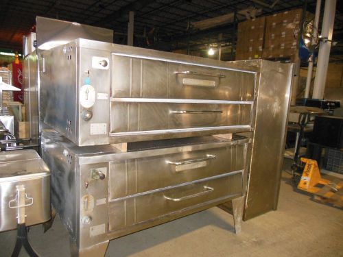 Bakers Pride Y600 Double Stack Pizza Ovens w/Hood