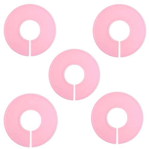 5 pink plastic clothing round rack ring size dividers fits round or square tube for sale