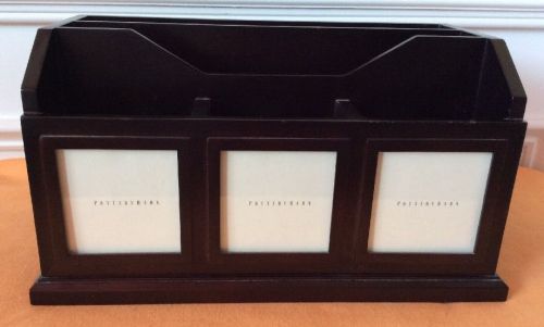 POTTERY BARN BEDFORD HOME OFFICE PHOTO LETTER PEN &amp; PENCIL CADDY ESPRESSO