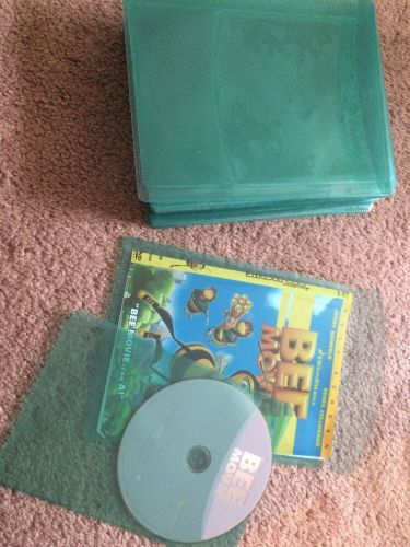 Blu-Ray, DVD, CD (45) Green plastic sleeves