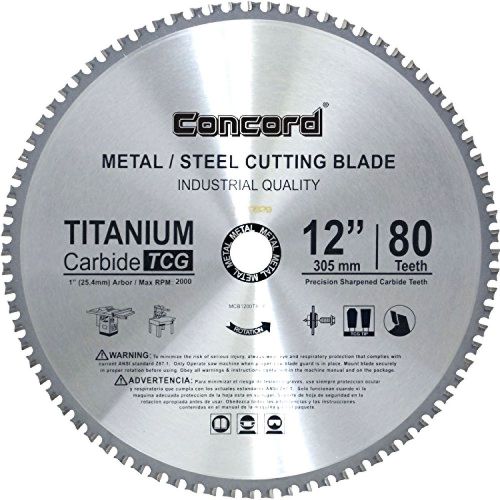 Metal Cutting Blade 12-In 80 Teeth TCT Ferrous Ultra Sharp Hard Titanium Carbide