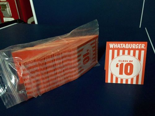 Whataburger 50 Table tents collectibles Parties REUNION All say Class of &#039;10