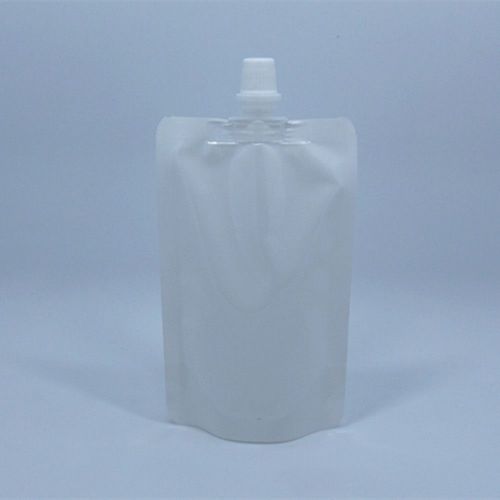 White plastic spout bag stand up with cap liquid juice milk wine pack pouches for sale
