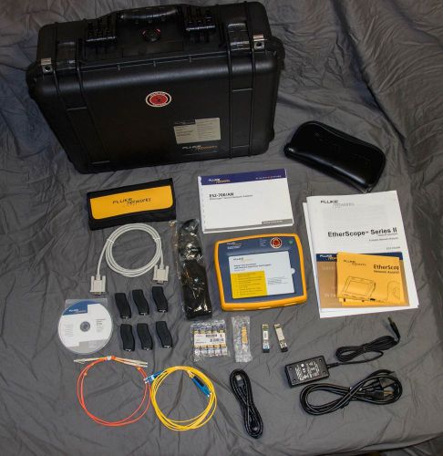 New fluke etherscope 2 network assistant es2 lan, ito plus fiber &amp; pelican case for sale