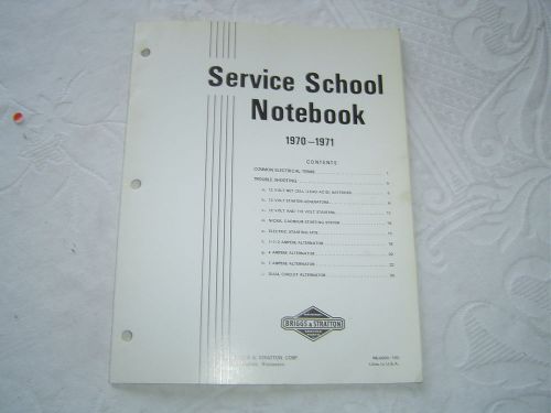 1970 Briggs &amp; Stratton engine service training school notebook manual