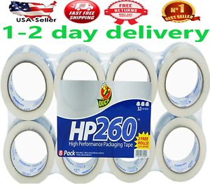 Duck HP260 Packing Tape Refill, 8 Rolls, 1.88 Inch X 60 Yard, Clear