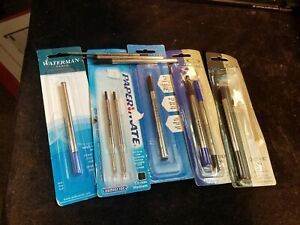 Assorted Lot Of 10 Parker Papermate and Waterman Ballpoint Pen Refills