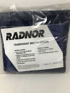 Radnor Transparent Welding Screen 6&#039; x 6&#039; Blue 14 Mil Flame Retardant Vinyl