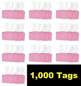 1000 pcs of 4 3/4&#034; x 2 3/8&#034; Size 5 Pink Cardstock Hang Tag Tags with Wire 13 Pt