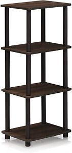 Furinno Turn-N-Tube Shelf, 3 Space, Walnut/Brown