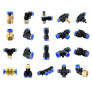 Pneumatic Push In Fittings Connectors Hose tube Quick Water Air Fit Join Adaptor