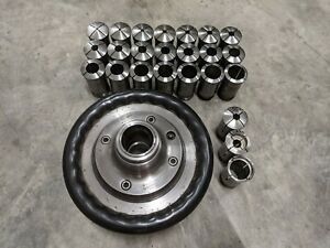 Hardinge Sjogren 2J lathe speed chuck with 24 collet set 1/8 - 1-3/8, D1-6 mount