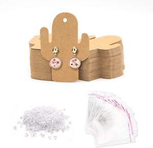 Earring Display Card with Bags Backs for Ear Studs Jewelry Display Boxes 300Pcs 