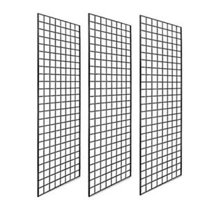 Only Hangers Grid Wall Pan 72 in. H x 24 in. W Black (3-Grid)