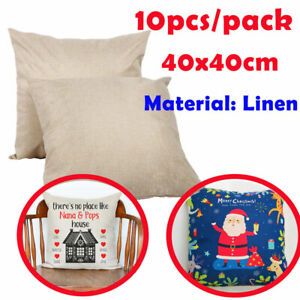 10pcs Linen Sublimation Blank Pillow Case Fashion Cushion Cover for Heat Press